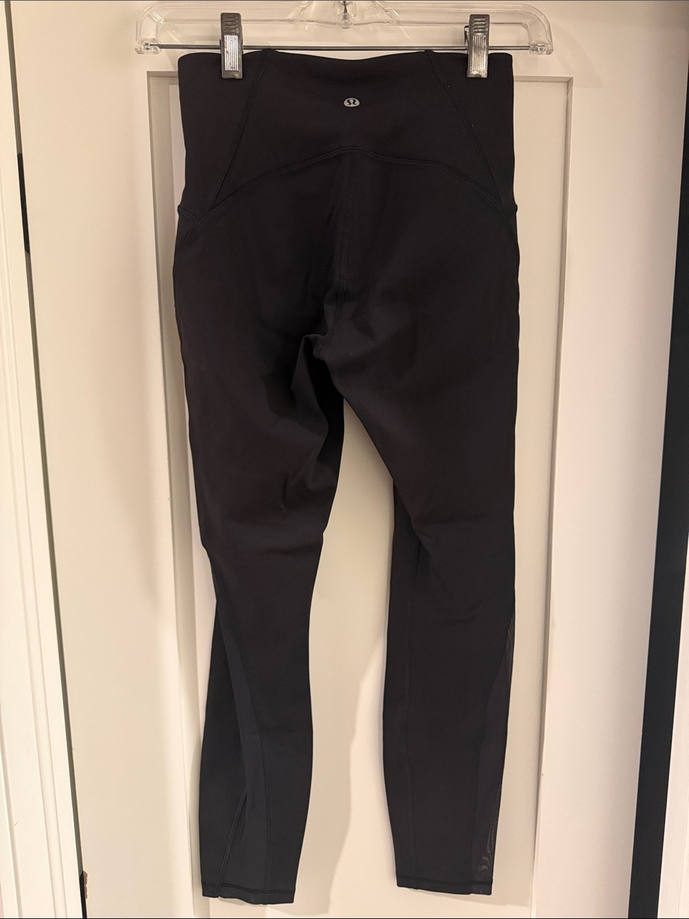 lululemon athletica Black Performance Leggings with mesh calf
